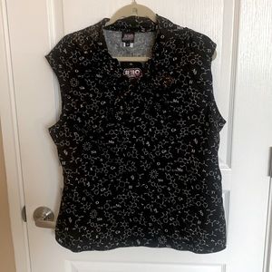 Retrolicious bow chemistry print blouse